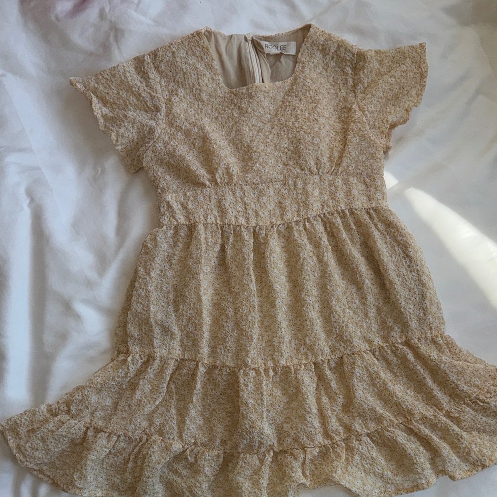 Roolee Kids light yellow ruffle Dress.